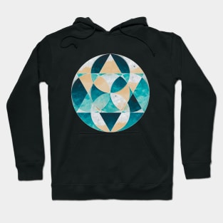 Geometric collage of beach oil painting Hoodie